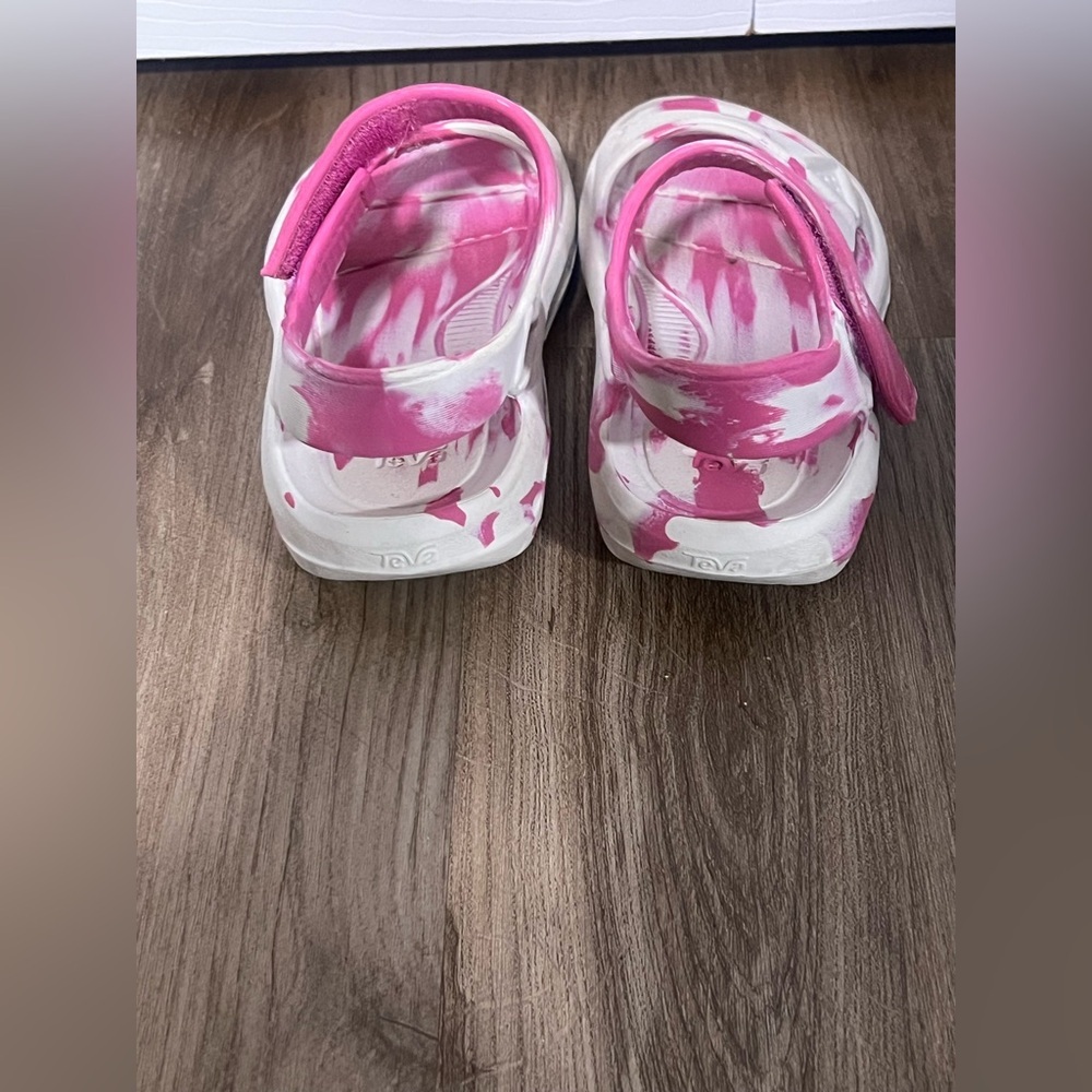 Girls Teva Pink and White Sport Sandals - Picture 4 of 5